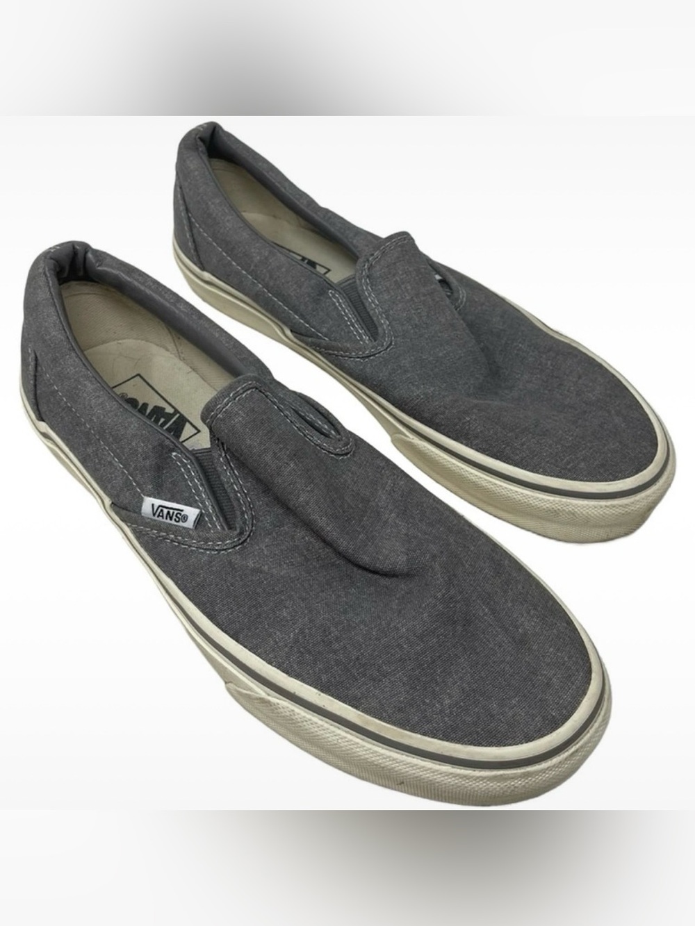 Vans Grey Slip-On Canvas Sneakers Men’s 8/Women’s 9.5